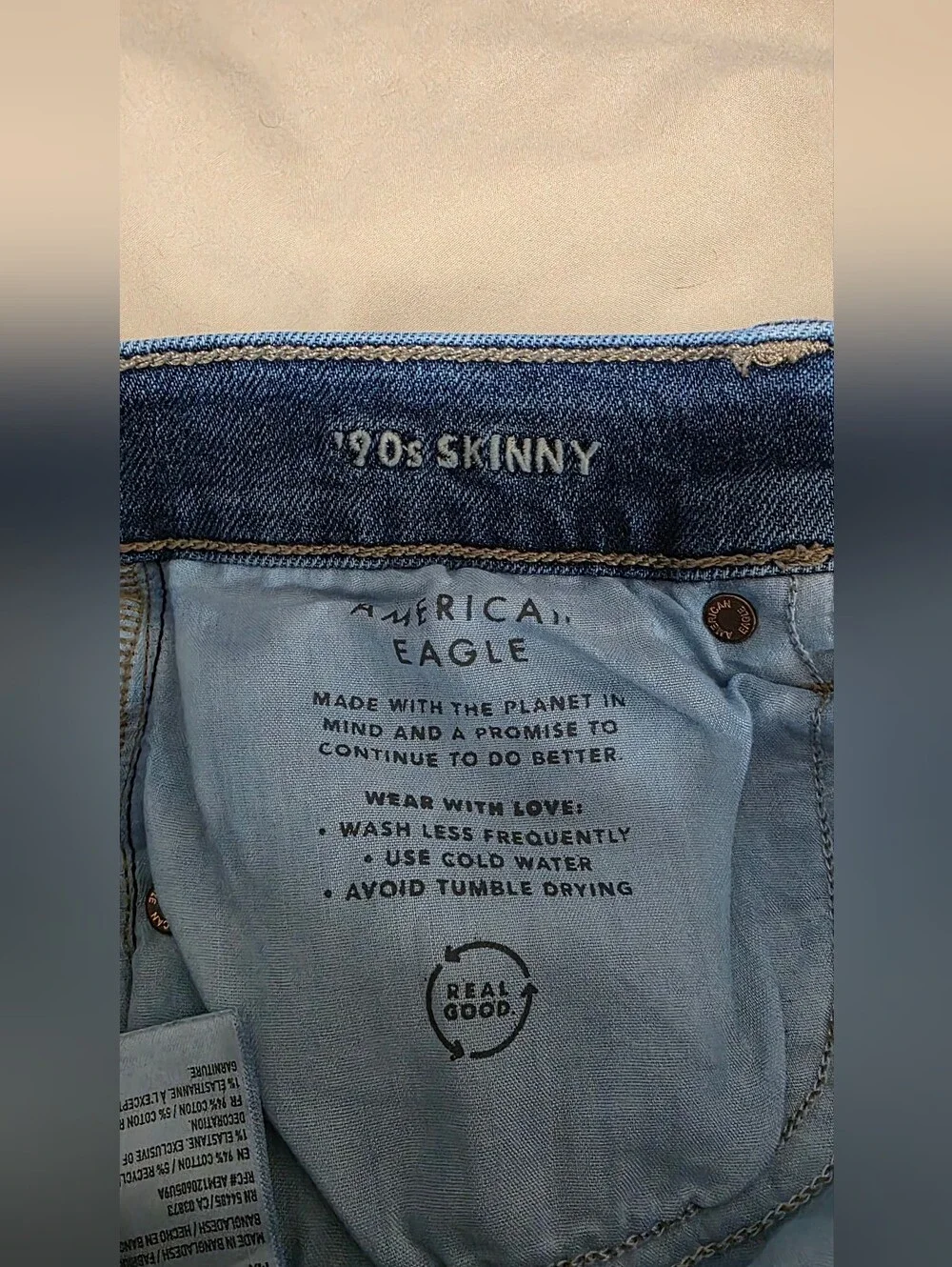 American Eagle Outfitters Women's 90s Skinny Jeans Medium Wash Stretch Size 4R